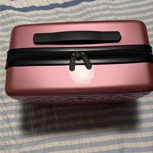 Jessica Simpson Pink Hard Shell Train Case with Black Trim